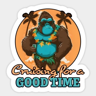 Cruising for a good time | Party gorilla Sticker